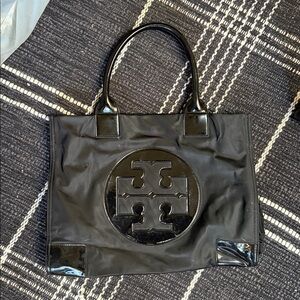 Tory Burch Black Nylon Ella Tote